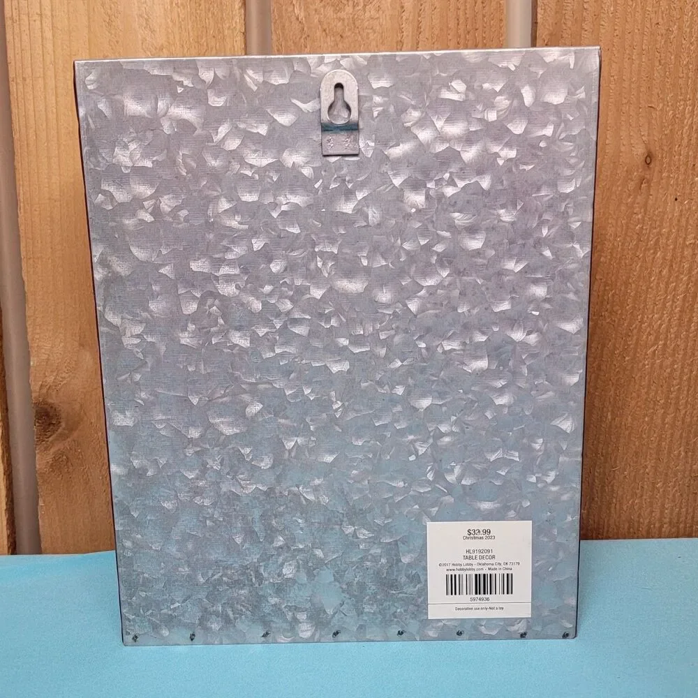 Letters To Santa Red Silver Metal Mailbox With Hanger North Pole Christmas